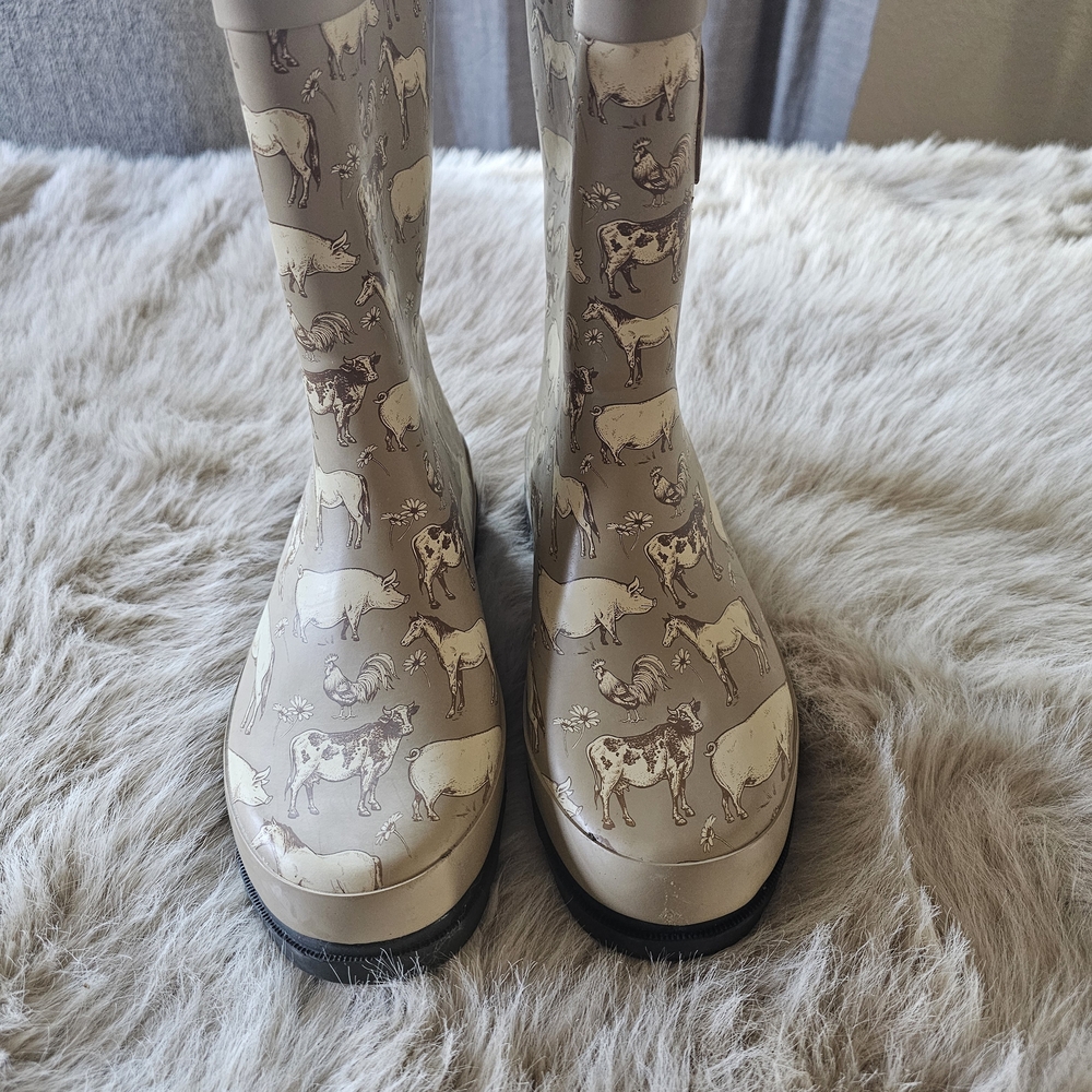 Animal Print Rain Boots - Picture 2 of 4